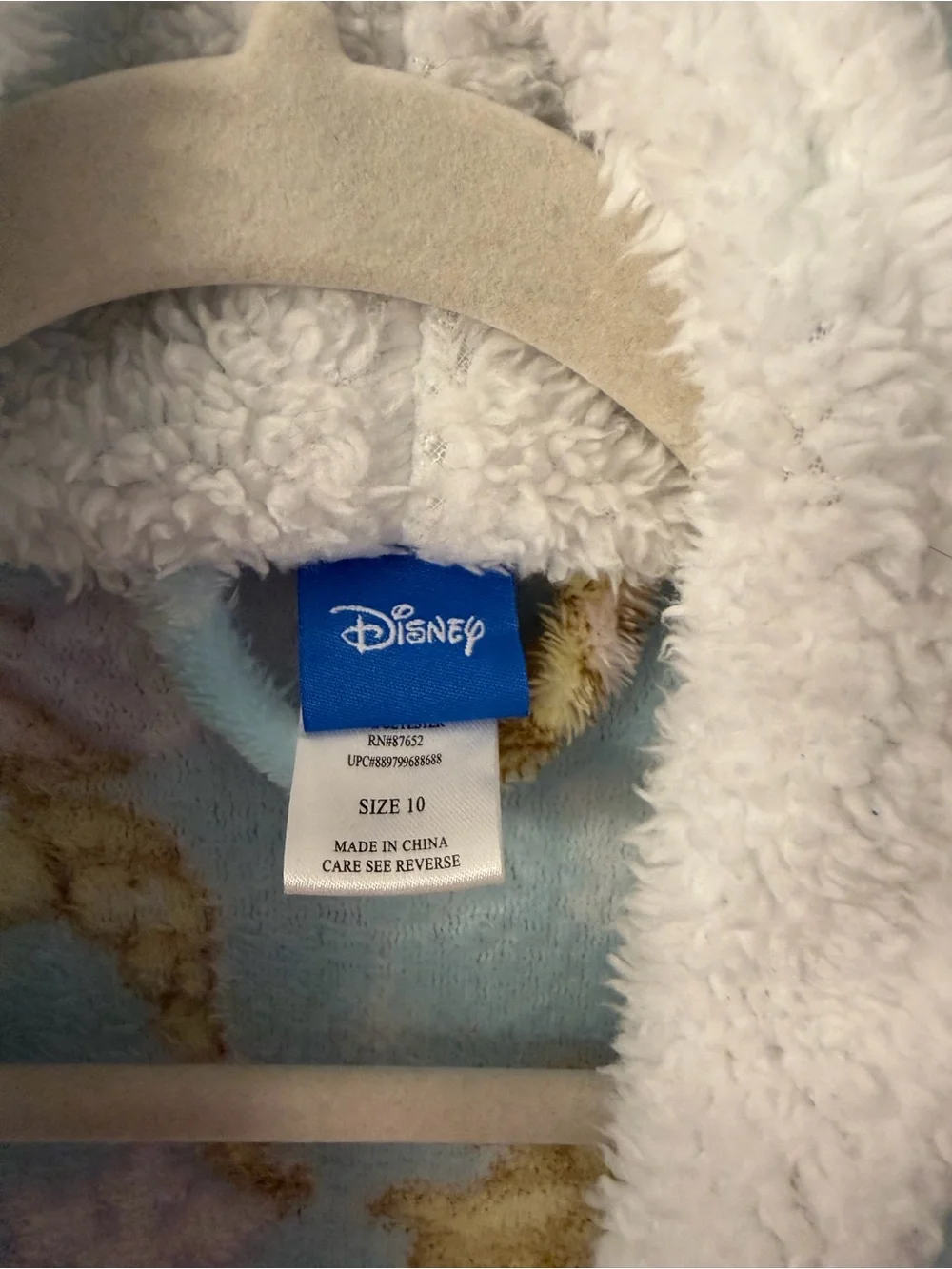 Disney Frozen Elsa Light Blue Fleece Robe with Sherpa Trim